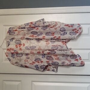 One size sheer cardigan with floral design